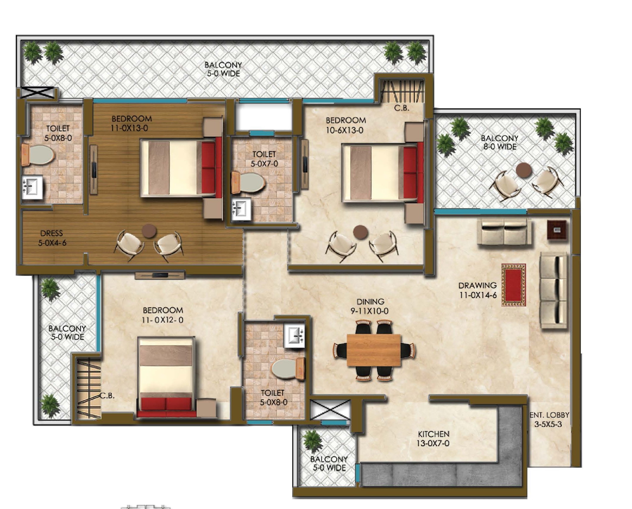 Eldeco Echoes of Eden Floor Plan
