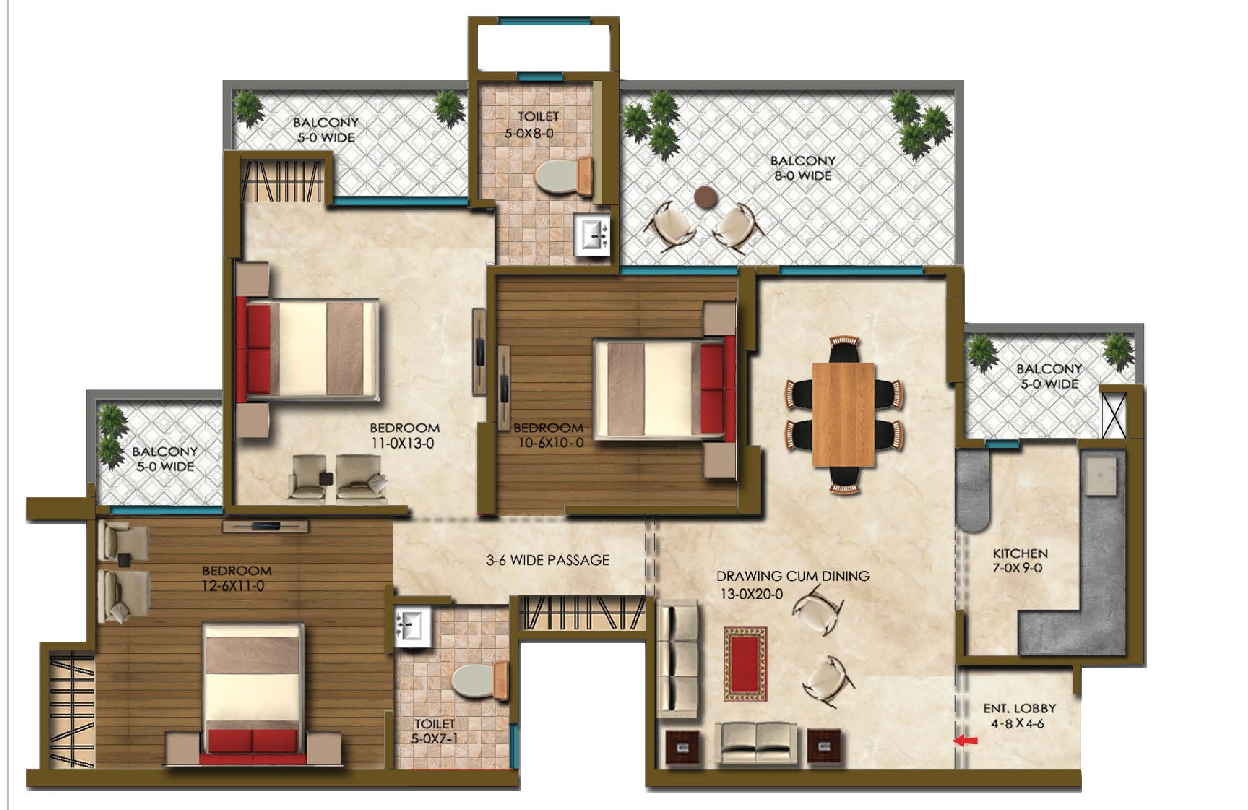 Eldeco Echoes of Eden Floor Plan